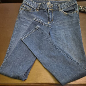 SoHo Med Wash Denim Jeans Curvy Creator Skinny.Double Button Zip .(#1647)